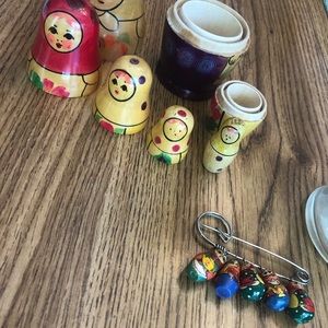 Vintage Matroyska bundle, doll and pin